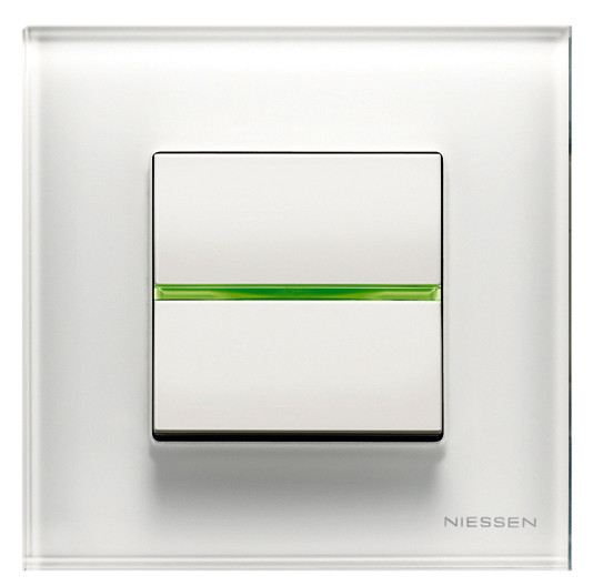 Одноместная рамка ABB Zenit N2271 CB стекло (белая) - фото №1