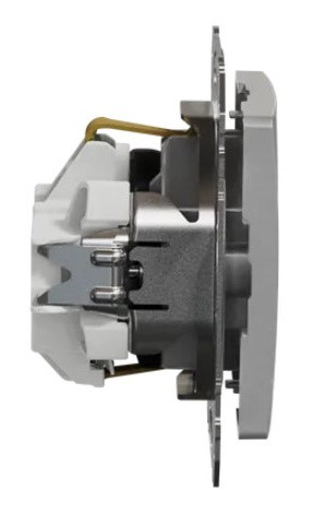 Розетка Schneider Electric Sedna Design & Elements с заземлением и шторками алюминий SDD113022 - фото №2