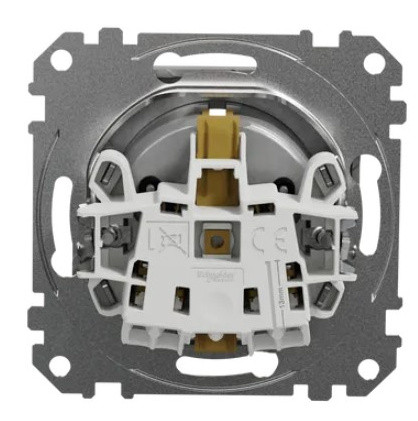Розетка Schneider Electric Sedna Design & Elements с заземлением и шторками алюминий SDD113022 - фото №3
