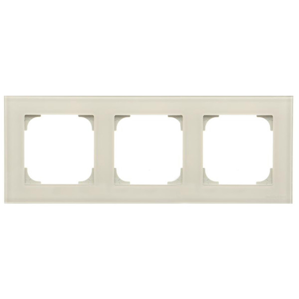 Трехместная рамка ABB Sky 2CLA857300A3001 8573 CB (белое стекло)