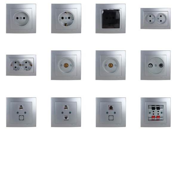 Розетка Nilson Touran срібло комп'ютерна CAT5e RJ45 ( 24131044 ) - фото №1