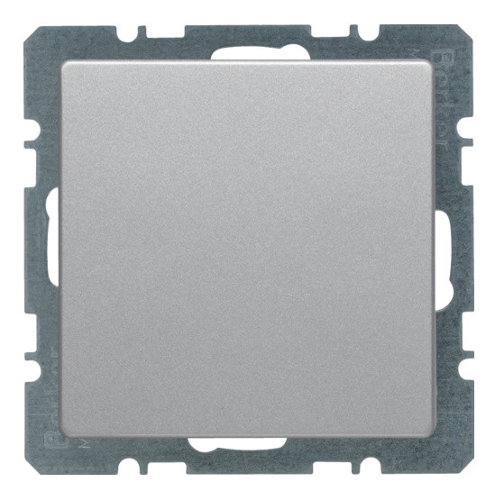 Заглушка с центральной панелью алюминий Berker Q.х