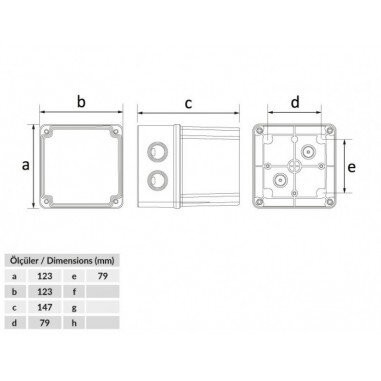Термопластикова коробка Bemis BB2-0531-0063 ABS 120x120x140 IP44 (5.1.1.98539) - фото №1