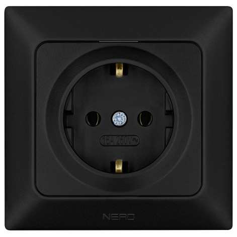 Розетка NE-AD ARAS 93-124-08 з з/к чорна
