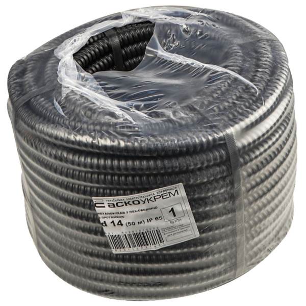 Металлорукав Аско-Укрем в ПВХ-оболочке с протяжкой d14 (50м) A0290010003
