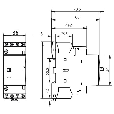 Модульний контактор NOARK Ex9CH20M 40 230В EU 20A AC 4NO (111633) - фото №1