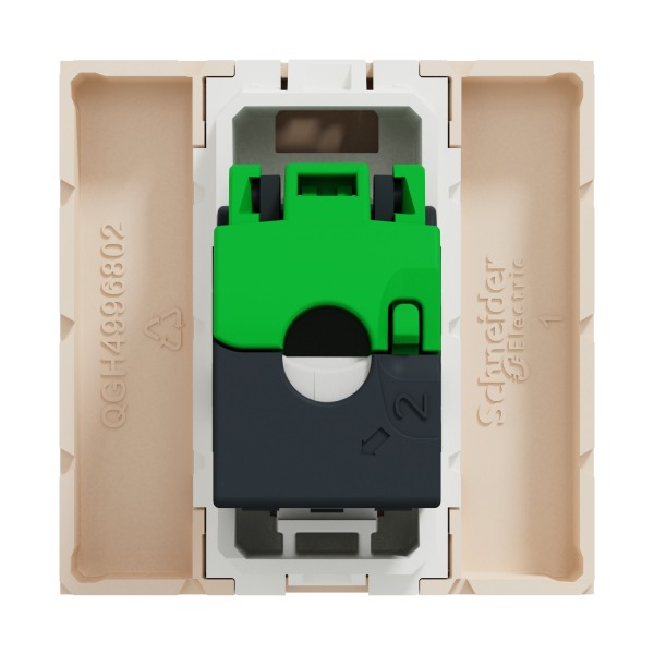 Комп'ютерна розетка RJ45 Schneider Electric Unica New NU341144 cat5 UTP 2м бежева - фото №1