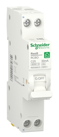 Диференціальний автомат Schneider Electric R9D88625 RESI9 6кА 1P+N 25A C 30мА