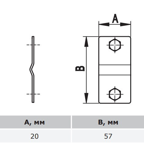 Прижимная пластина для системы молниезащиты DKC ND2300 Ø8мм - фото №1