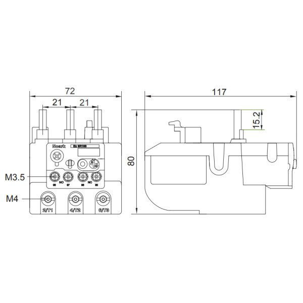Тепловое реле NOARK Ex9R100 3Р 80A (101385) - фото №3