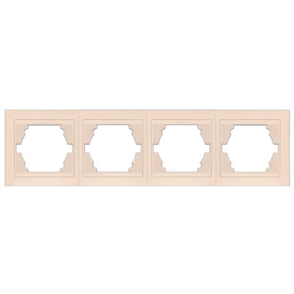 Четырехместная горизонтальная рамка Elcor Emily 9215 (211562) (кремовый)