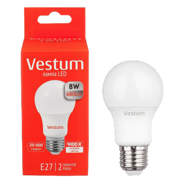 Лампа LED Vestum 8Вт 4100K E27 - фото №1