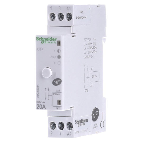 Контактор Acti9 ICT plus 20A 1НО с ручным управлением Schneider Electric