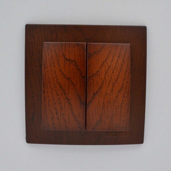 Выключатель Nilson Touran орех 2кл ( 24271003 ) - фото №1