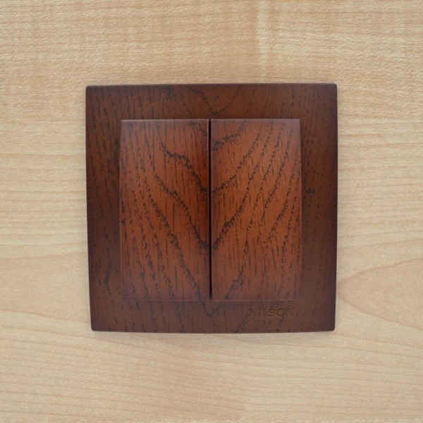 Выключатель Nilson Touran орех 2кл ( 24271003 ) - фото №3