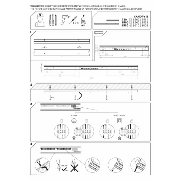 Основание Nowodvorski 8561 Cameleon Canopy B 780 10W IP20 Bl - фото №2