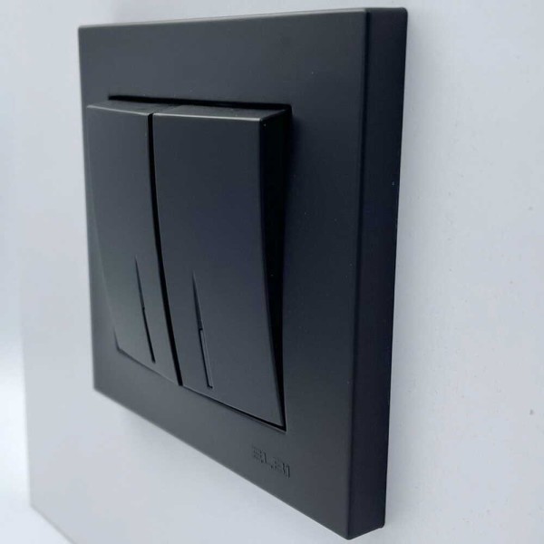 Выключатель EL-BI VEGA черный мат 2-кл с подсветкой ( 510-014800-203 ) - фото №2