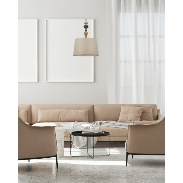 Люстра Italux PND-84678A-AB Moren E27 1x60W IP20 бежевая - фото №1