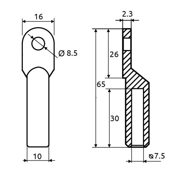 Кабельный наконечник Promfactor CL/CRL-25-8 медно-луженый - фото №1