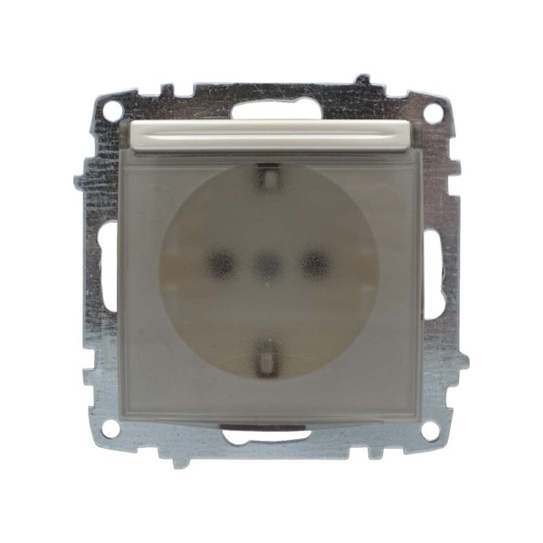 Розетка ELBI ZENA Silverline жемчужина 1-я с заземлением с крышкой без рамки ( 609-012500-218 )