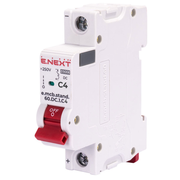 Модульный автоматический выключатель E.Next e.mcb.stand.60.DC.1.C4 1р 4А C 6кА DC (s081003)