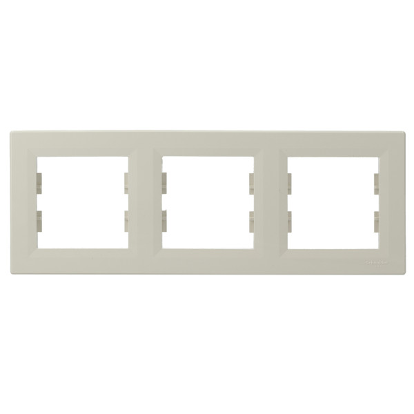 Рамка 3-местная горизонтальная кремовая Asfora, EPH5800323