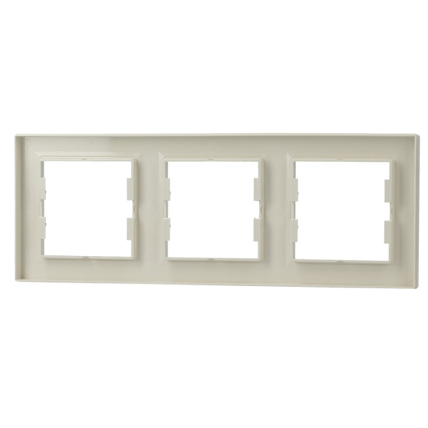 Рамка 3-местная горизонтальная кремовая Asfora, EPH5800323 - фото №4