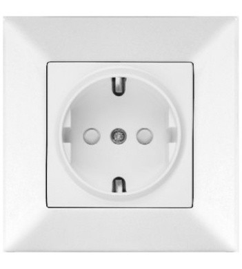 Розетка одинарна Meridian, із заслінками, білий