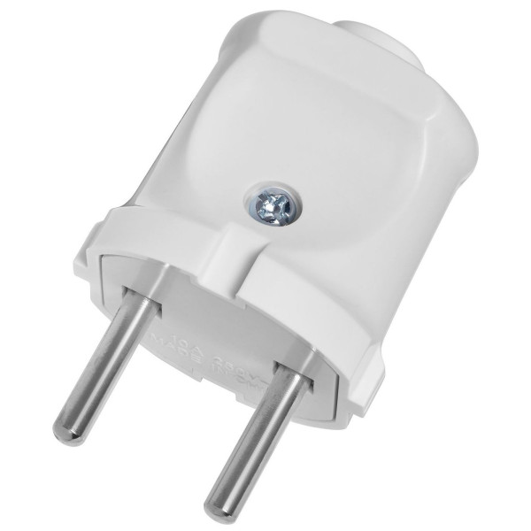 Однофазна вилка Delux (90015495) CT21 6А 1300Вт без заземлення (біла)