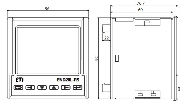 Аналізатор параметрів мережі ETI END20L-RS 85-253В AC/90-300В DC RS-485 (4656950) - фото №1