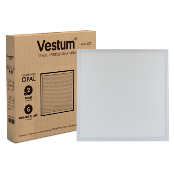 LED панель Vestum 1-VS-5019 ULTRA SLIM 40Вт 600x600 4000K - фото №1