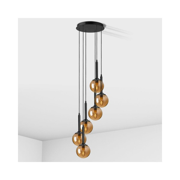 Люстра підвісна над столом, барною стійкою Light 449638.05.69 Spiral E14 6x40W IP20 Чорна