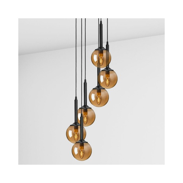 Люстра підвісна над столом, барною стійкою Light 449638.05.69 Spiral E14 6x40W IP20 Чорна - фото №1