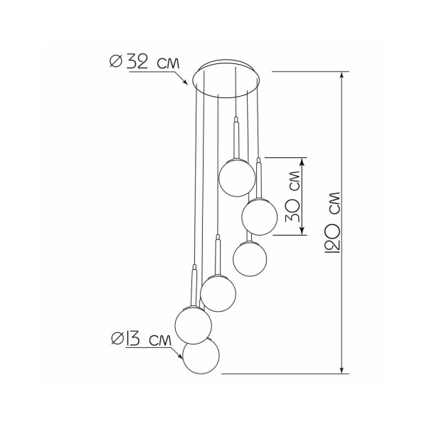 Люстра підвісна над столом, барною стійкою Light 449638.05.69 Spiral E14 6x40W IP20 Чорна - фото №2