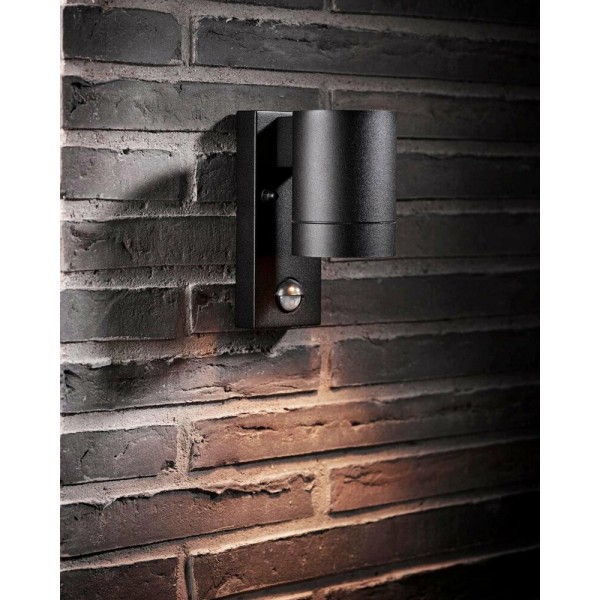 Вуличний світильник з датчиком руху Nordlux 21509103 Tin GU10 1x35W IP54 чорний - фото №1