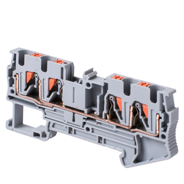 Наборная клеммная колодка E.Next e.tc.din.spring.4.2-2 на DIN-рейке 4 контакта (s070011)