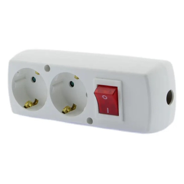 Колодка SEZ GN-270 S WS 2 гнезда с заземлением и выключателем