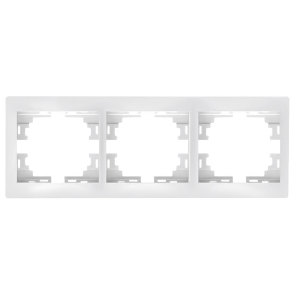 Рамка 3-місна горизонтальна біла, Mira, Lezard
