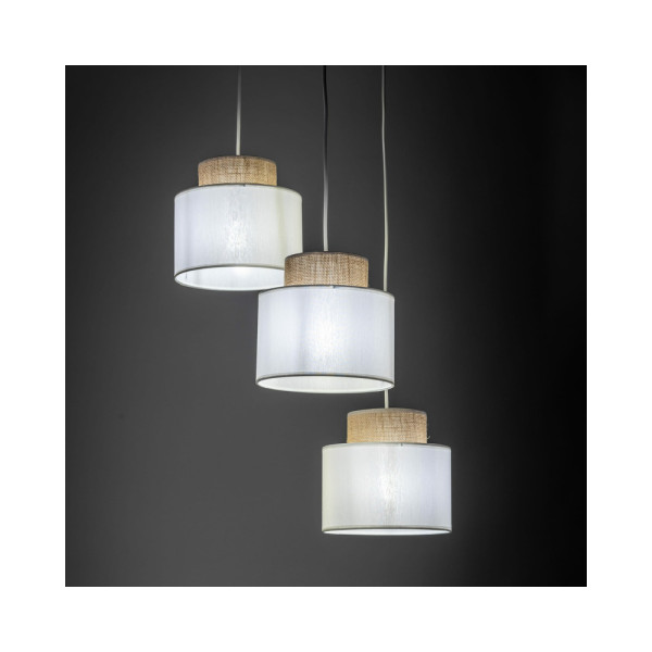 Подвесной светильник, люстра Tk Lighting 2594 Duo Juta E27 3x15W IP20 Белый - фото №3