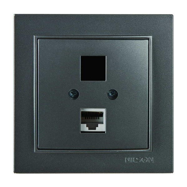 Розетка Nilson Thor антрацит комп'ютерна без модуля ( 27161042 )
