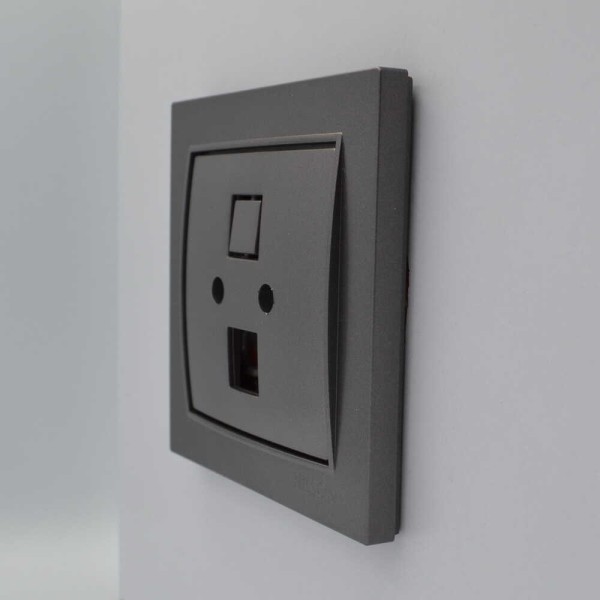 Розетка Nilson Thor антрацит комп'ютерна без модуля ( 27161042 ) - фото №2