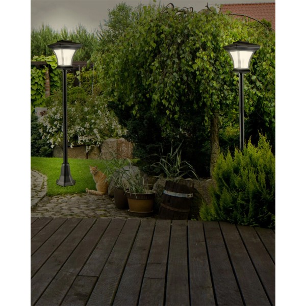 Вуличний світильник на сонячній батареї Goldlux 325518 Tirana LED 4000K IP44 чорний - фото №1