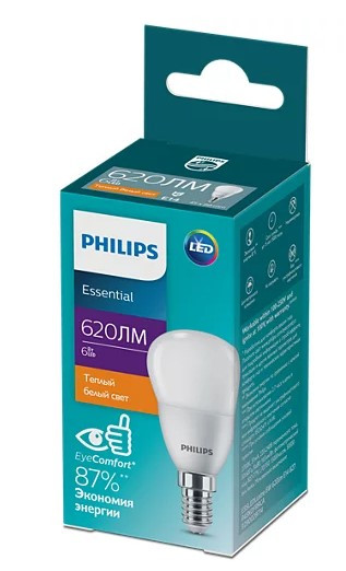 Лампа світлодіодна Philips ESSLED Lustre 6Вт 620Лм E14 827 P45 ND FRRCA - фото №1