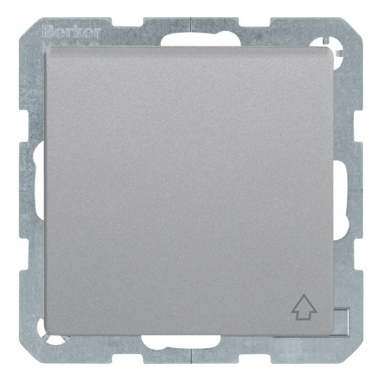 Розетка с з/к и крышкой алюминий Berker Q.х