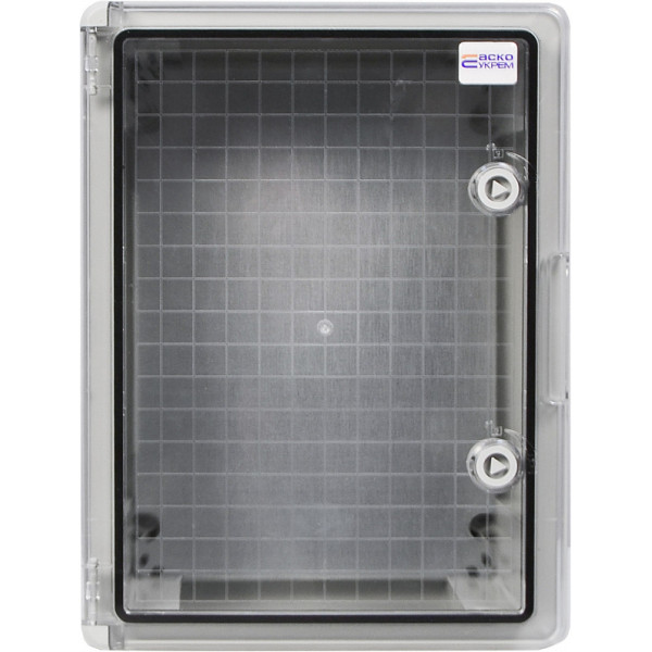 Ударостійкий корпус з АБС-пластику Аско-Укрем UBox 300x400x170мм (прозорі дверцята) - фото №2