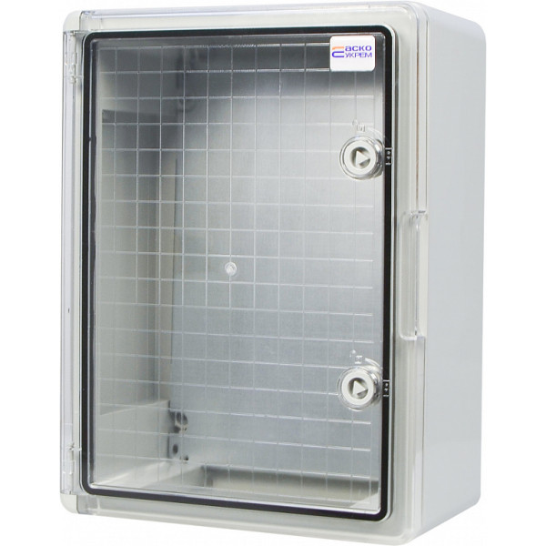 Ударостійкий корпус з АБС-пластику Аско-Укрем UBox 300x400x170мм (прозорі дверцята) - фото №4