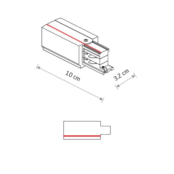 Ввід живлення Nowodvorski 8712 CTLS Power End Cap Right PE-R IP20 білий - фото №2