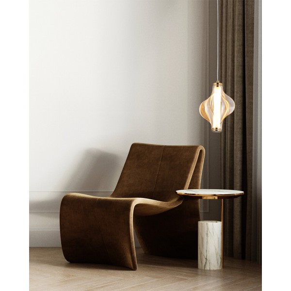 Підвісний світильник, люстра TK Lighting 18212 Elva LED 1x8W 3000K 1032Lm IP20 латунний - фото №1