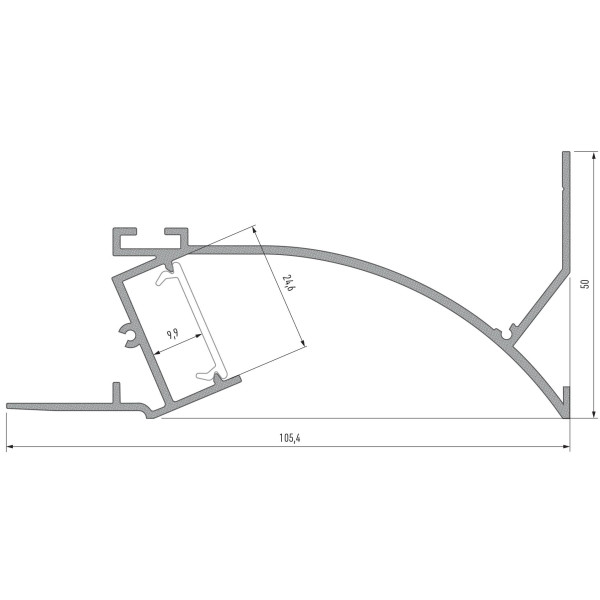 Профиль для светодиодной ленты Lumines TOPO серебро - фото №2