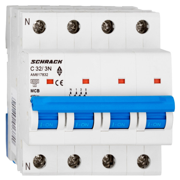 Автоматичний вимикач Schrack AM617832 6кА 32А 3P+N C